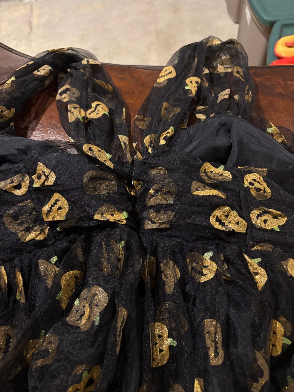 Unique Vintage Women’s Black & Orange Pumpkin Tulle Dress sz 3X - Picture 5 of 6